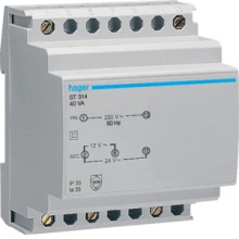 HAGER ST314 cherheitstrafo 12V/3,33A o,24V/1,67A