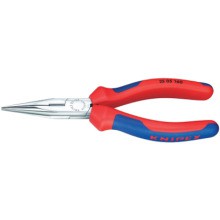 KNIPEX 25 05 140 Flachrundzange+Schneide, verchromt 140mm