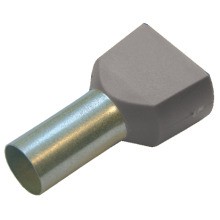 HAUPA 270796 Aderendhülse 4mm² L=12mm Twinisoliert grau verzinnt