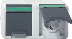 GIRA 078430 Doppel SCHUKO ammoniak BSF waage WG AP grau