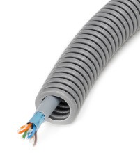 DIETZEL FXP-READY 20GR+CAT 5 KABEL/LAN 200 FXP-READY vorverdrahtet, Ø20mm grau CAT