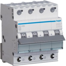 HAGER MBS606 LS-Leistungssch, 3p+N, B-6A, 6kA,QuickConnect