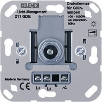 JUNG 211GDE Drehdimmer m. Druck-Wechselschalter 100-1.000W