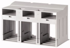 EATON enthält Teile für eine Schalterseite oben oder unten für 3- bzw. 4-polige Schalter. Berühr