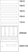 EATON BP-U-3S-STN-600/15-2Z Unterputz-Zaehlerverteiler ST