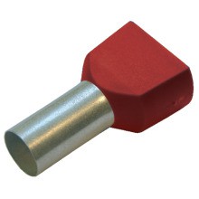 HAUPA 270787 Aderendhülse 1mm² L=10mm Twinisoliert rot verzinnt