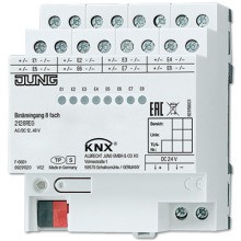 JUNG 2128REG KNX Binaereingang 8fach 12-48V AC/DC