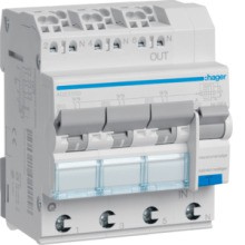 HAGER A QC. Fehlerstrom-Leitungsschutzschalter nach DIN VDE 0664-20 / EN61009-1 mit 3 x 1-poligem Le