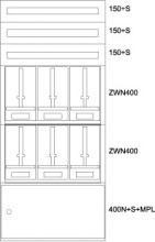 EATON BPZ-MES-NN-800/17-6Z Zaehlerverteiler-Montageeinsatz NOE