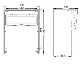 PC ELECTRIC SALZBURG IP54 370x298x203 1xM32 Verschraubung oben (Kabeldurchm. 18-25mm PG29) schwarz 1