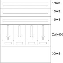 EATON BP-U-3S-NN-1000/12-4Z Zaehlerverteiler UP,4ZP,3NR,EVN,B1010xH1
