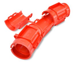 DIETZEL KSHRB 160/150 RT Kabelhalbschalen-Bogenelemente, rot, System-PLASTAG, PE-HD
