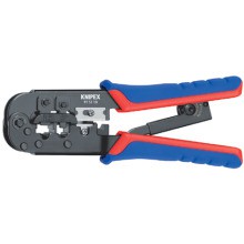 KNIPEX RJ 11/12 (9,65 mm breit) und Crimpzange f.Westernst. brüniert 190mm