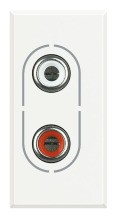 BTICINO HD4281 Anschlussdose RCA 2-fach white