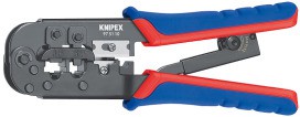 KNIPEX RJ 11/12 (9,65 mm breit) und Crimpzange f.Westernst. brüniert 190mm