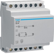 HAGER ST315 cherheitstrafo 12V/5,25A o,24V/2,63A