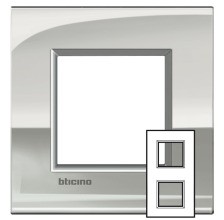 BTICINO LNE4802M2PL Air Europe Rahmen 2-F Palladium