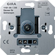 GIRA 118100 Dimmer DruckWechsel Glühlampe100 1000W Einsatz