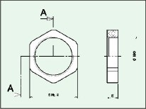 E-TERM GPO 32 ISO RAL9005 Gegenmutter, schwarz, SW 42