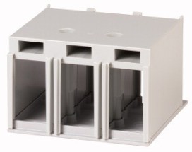 EATON enthält Teile für eine Schalterseite oben oder unten für 3- bzw. 4-polige Schalter. Berühr